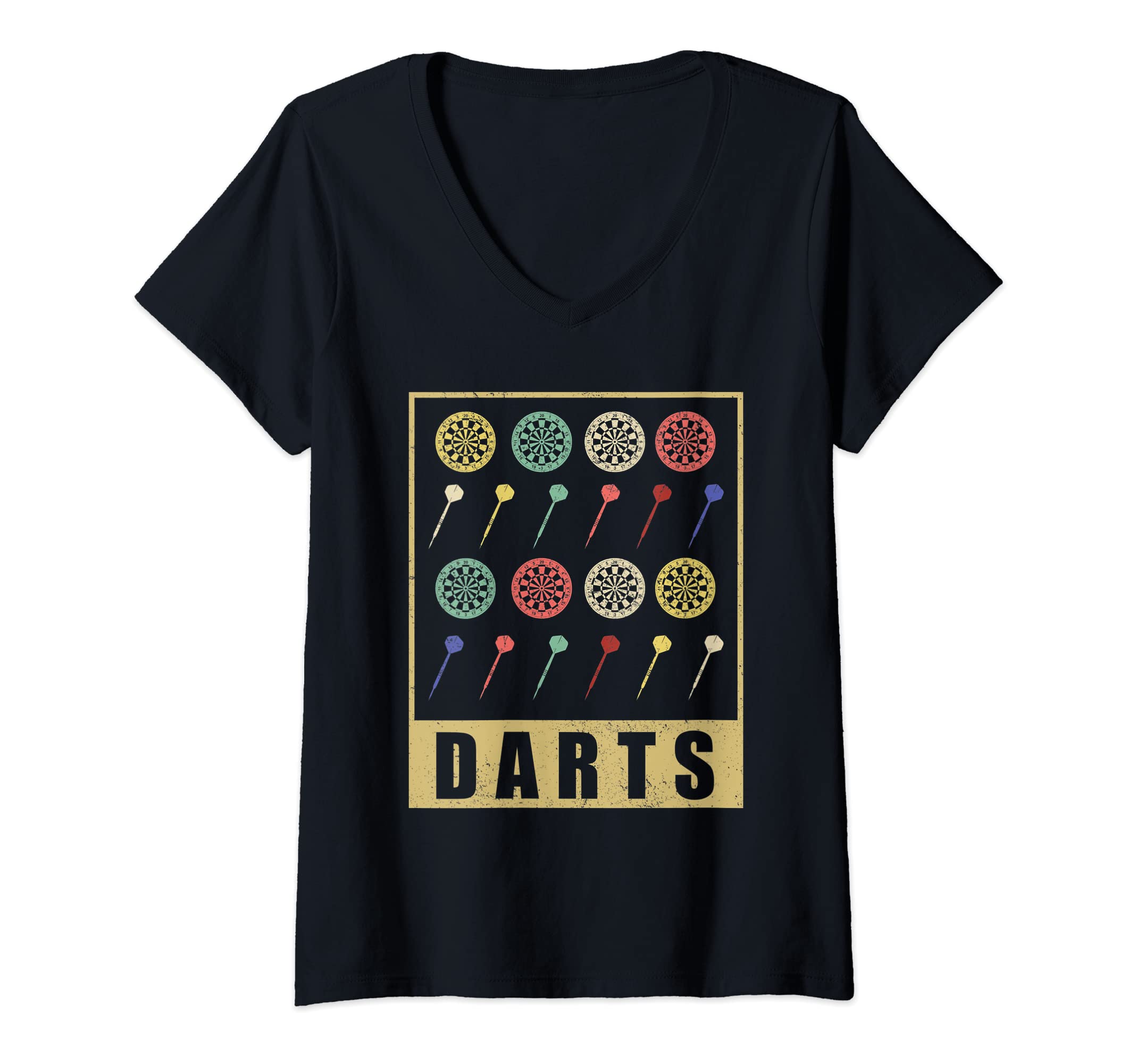 Womens Darts vintage darts dartboard darts V-Neck T-Shirt