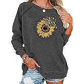 EADINVE "FUN FACT: I don't care Letter Print Women's Crewneck Sweatshirt Raglan Long Sleeve Casual Pullover Tops