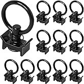 PALOZO L Track Single Stud Fitting 4,000LB Capacity with Round Ring Aluminum Keeper Cargo Control, Pack of 12, Black