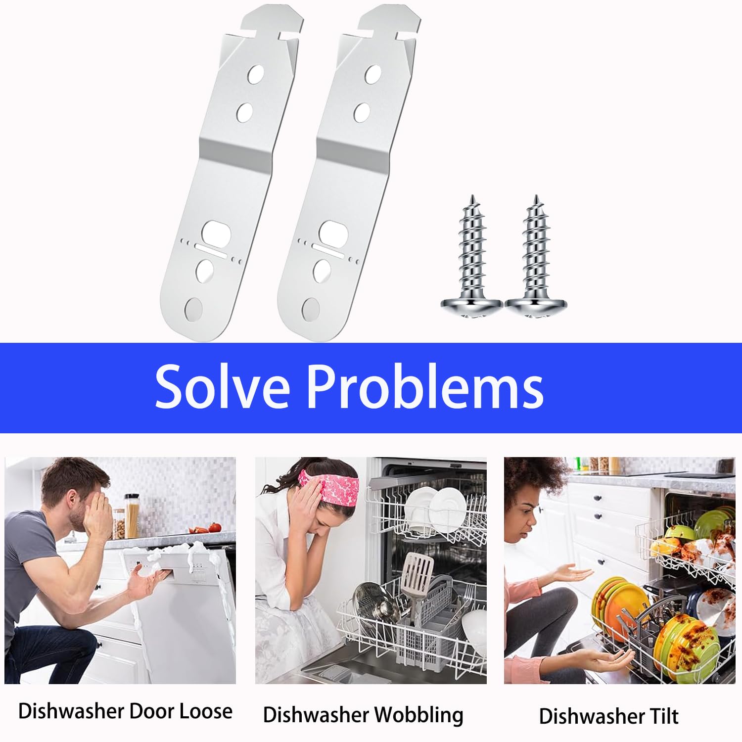 Dishwasher Mounting Bracket 619985 Compatible with Bosch Replaces 628371 AH3478789 EA347878 AP4538351 605007 00605007-2 Pack