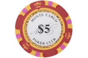 Brybelly Monte Carlo Premium Poker Chips (50-Pack) Heavyweight 14-Gram Clay Composite