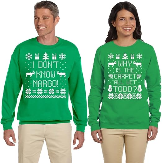 Signaturetshirts Todd And Margo Couples Couples Sweatshirts Ugly Sweater Why Is The Carpet All Wet Shirt