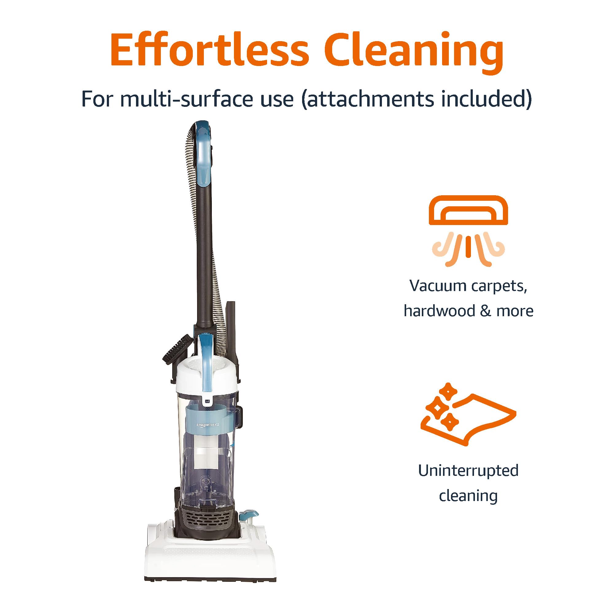 Amazon Basics Upright Bagless Vacuum Cleaner, Lightweight (8.4 Lbs