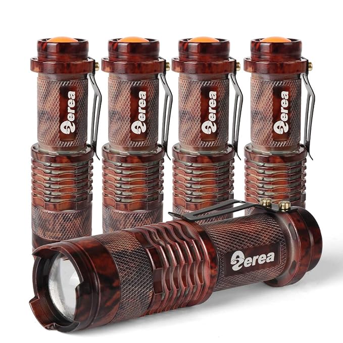 5 Pack UltraBright LED Tactical Mini Flashlights, High Lumens Zoomable
