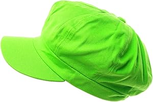 SK HAT SHOP Summer 100% Cotton Plain Blank 8 Panel Newsboy Gatsby Apple Cabbie Cap Hat Lime