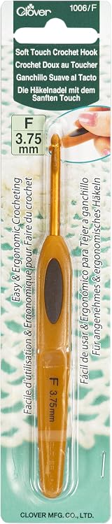 Clover Soft Touch Crochet Hook 3.75mm Multicoloured Copper Handle