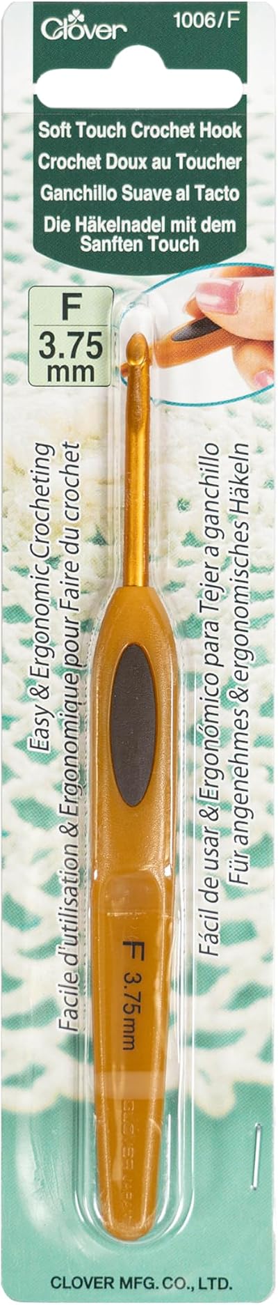 Clover Soft Touch Crochet Hook 3.75mm Multicoloured Copper Handle