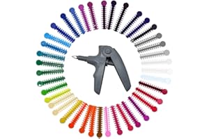 AINDEN Orthodontic Ligature Ties Kit - 1040 Multi-Color Rubber Bands with Orthodontic Ligature Gun for Braces - Complete Tool Set for Dental Braces and Orthodontic Procedures