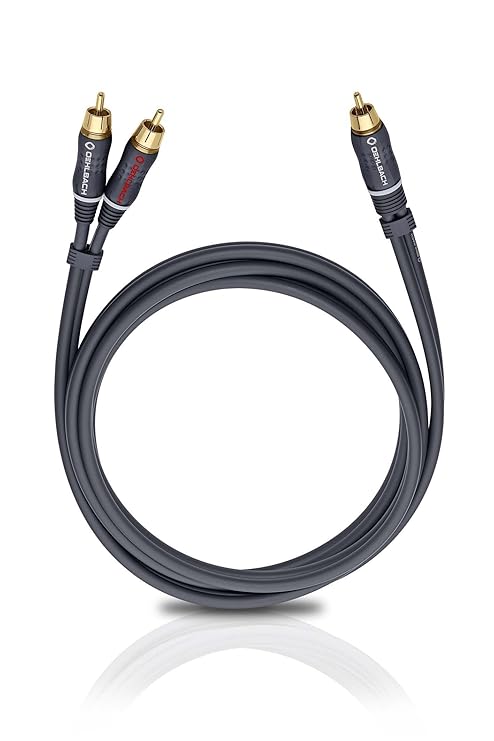 Oehlbach BOOOM 1000 | Subwoofer Y-Cinch-Kabel (2 x Cinch auf 1 x Cinch) | Druckvolle Basswiedergabe & effektive Schirmung | 1