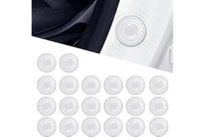 Flygun 20 PCS Car Door Shock Absorbing Gasket, 1.18" Door Closing Buffer and Silencer Silicone Pad, Door Side Sound Insulation Luminous Safety Protector, Universal Car Accessory (Fluorescence White)