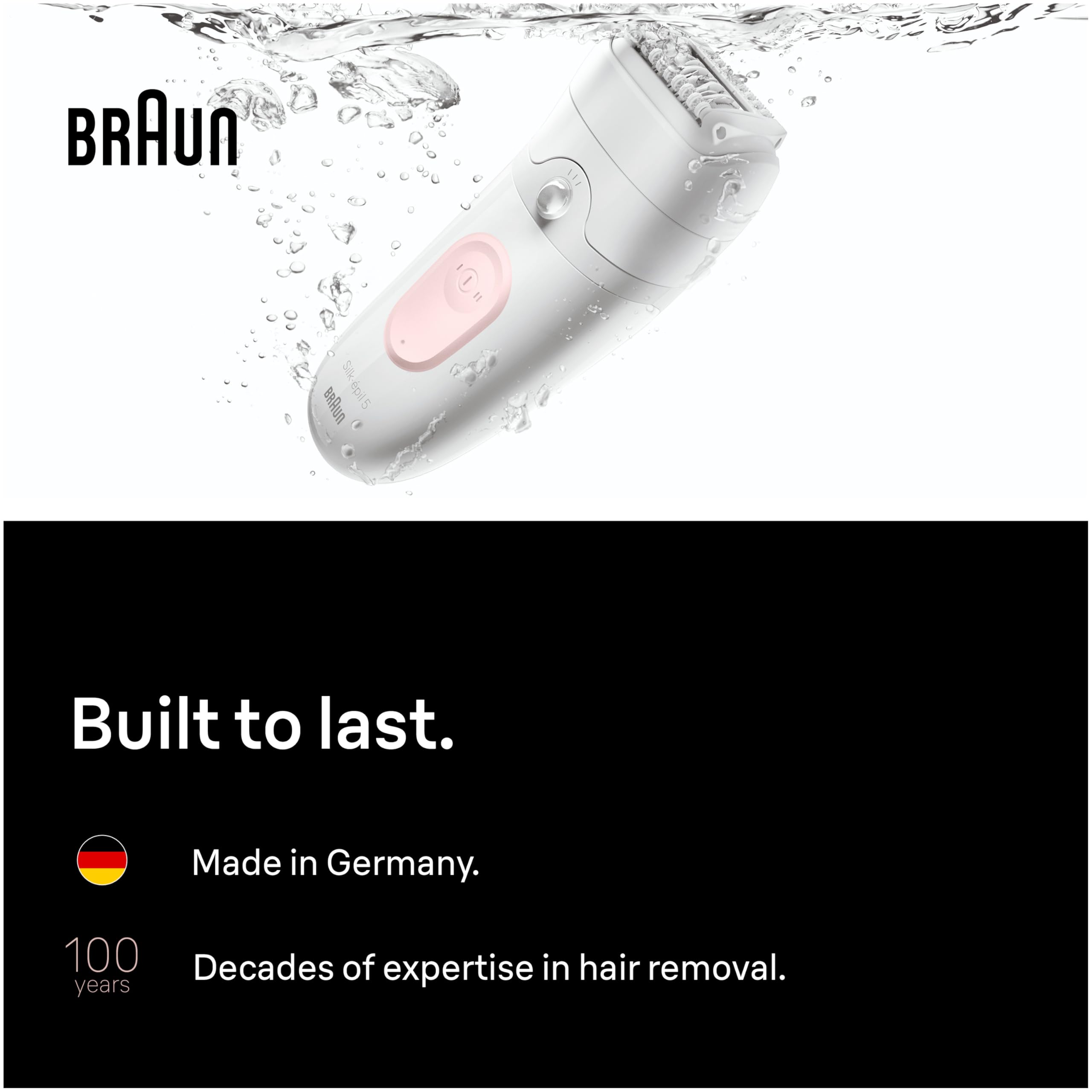 Braun Epilator Silk-épil 5, Hair Removal Device, Women Shaver & Trimmer, Wet and Dry, Includes Skin Contact Cap, SE5-011, Grey