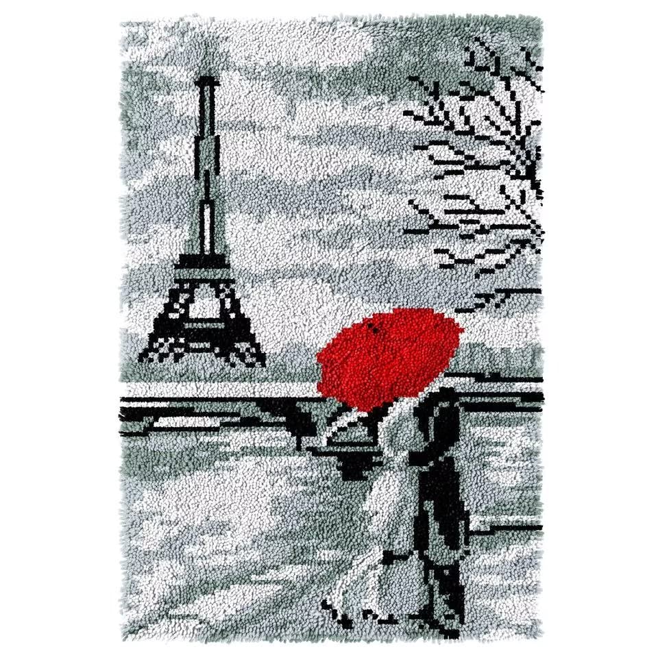ROCKY&CHAO Latch Hook Rug Kits, DIY Rug, Home Carpet Making Canvas Crochet Kits Embroidery Needlework Crafts for Decor, Beginners Kids Adults, 60 X 40 cm โ image 1