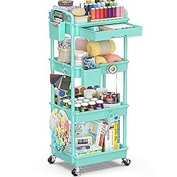 SUNALLY 4 Tier Rolling Utility Cart with