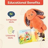 B. toys Coral Cutie Stuffed Bunny and Board Book Playset 12 Inch Plush view 4