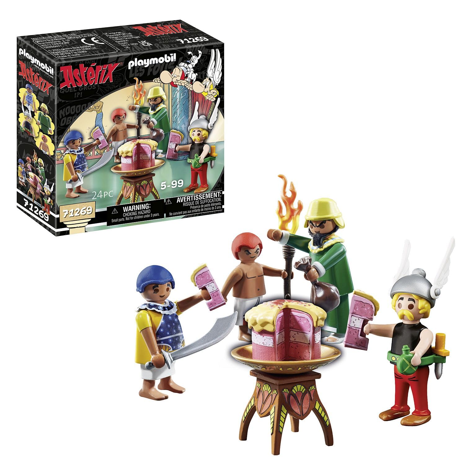 Playmobil 71269 Asterix: Artifis' Poisoned Cake, Cleopatra`s taster and Artifis as well as his assistant Krukhut, collection figures, fun imaginative role play, playsets suitable for children ages 5+