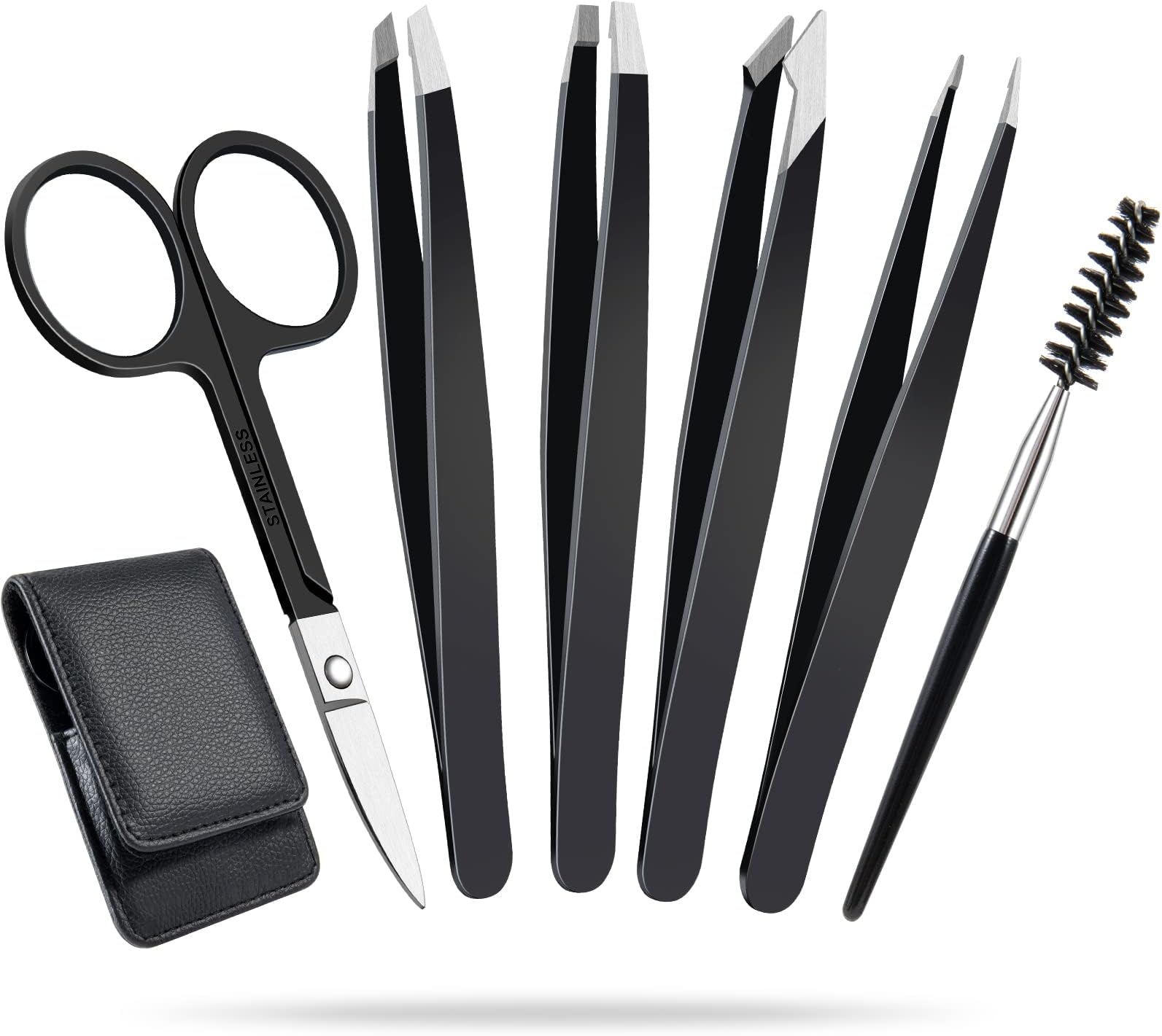 6 Pack Tweezers for Women, DOMAXCAI Upgraded Eyebrow Tweezers, Great