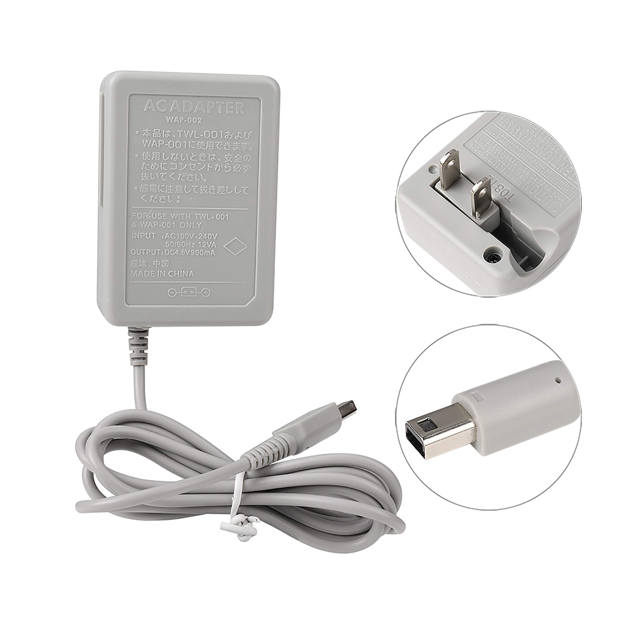 3DS Charger, DSi Charger, Power Supply Replacement for Nintendo 3DS, 3DS XL, 2DS, 2DS XL, DSi, DSi XL Charger AC Adapter(100-240 v) Home Travel Charger Wall Plug Power Adapter