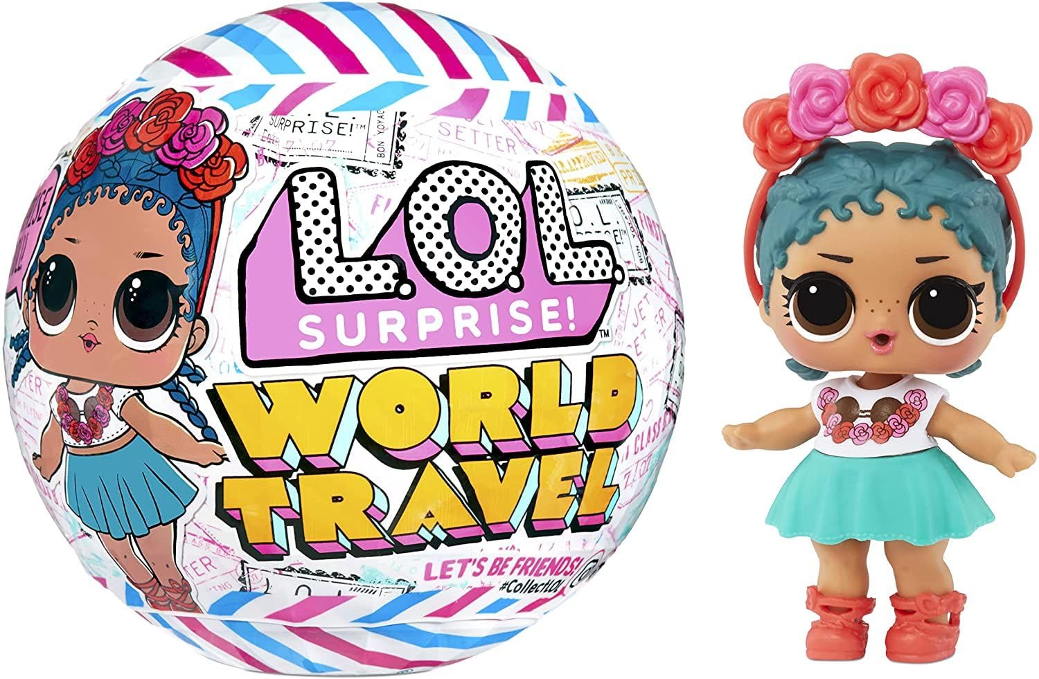 LOL Surprise World Travel Tots - Trendy Doll with 8 Surprises to Unbox Including a Secret Message, Fashions, Accessories, & More - Collectable, Random Assortment - Gift for Kids Ages 4+
