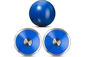 Motionchic 3 Pcs Shot Put and Discus Set Include 4kg Iron Shot Put Ball and 2 Pcs 1kg Track and Field Discus for High School Men Women Sports Training Throwing Competition Practice Equipment