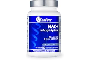 CanPrev NAC+ N-Acetyl-L-Cysteine Supplement, 120 Vegan Caps 120-Day Supply - 600mg NAC with L-Glycine & Selenium - Promote He