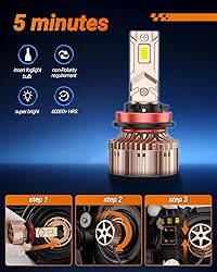 SEALIGHT X6S H11/H9/H8 Bulbs, 40000LM Ultra-Bright