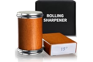 NDICANG Rolling Knife Sharpener Kit - Knife Sharpening Made Easy - Durable Kitchen Knife Sharpener Tool - Knife Sharpeners for Kitchen Knives for Steel of Any Hardness, 15/20° Magnetic Angle Base