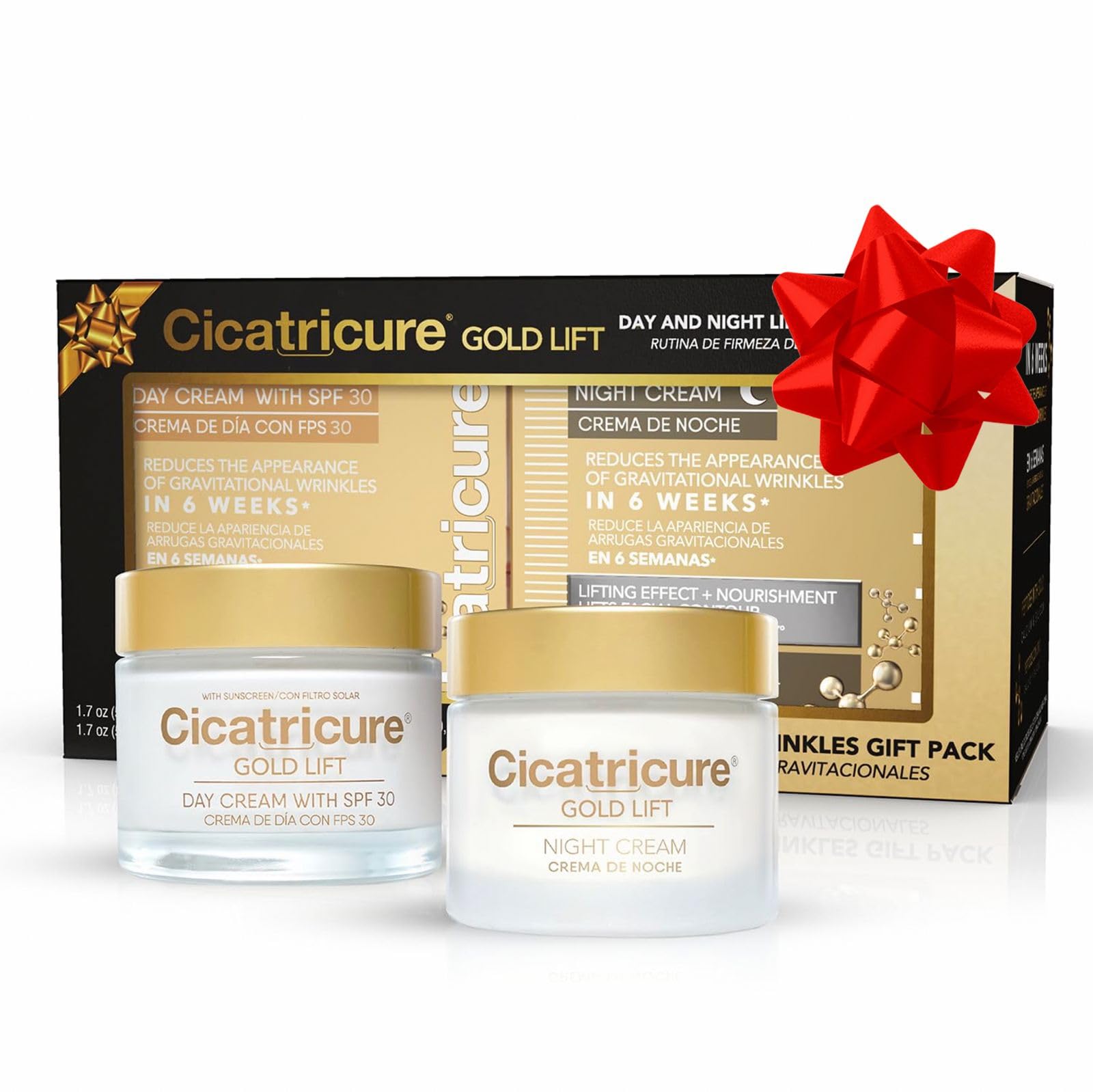Cicatricure Gold Lift, Day and Night Cream Gift Pack, Anti Wrinkle Cream for Women, Anti Aging Face Cream, Peptide Moisturizer with Firming, Lifting Effect Anti Aging Cream for Mature Skin 1.7 oz each Image