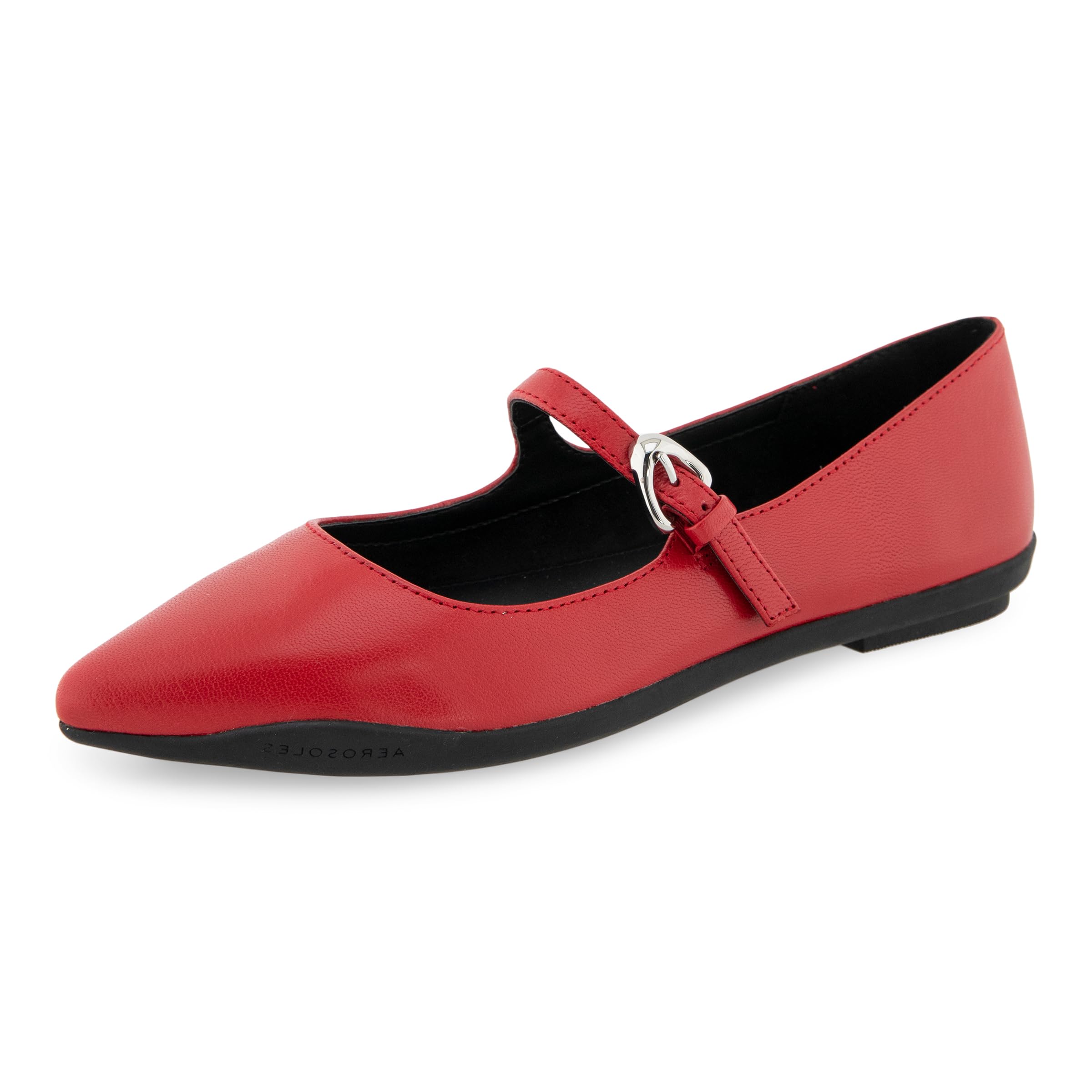 Aerosoles Women’s Diva Mary Jane Flat, Racing Red Leather, 9