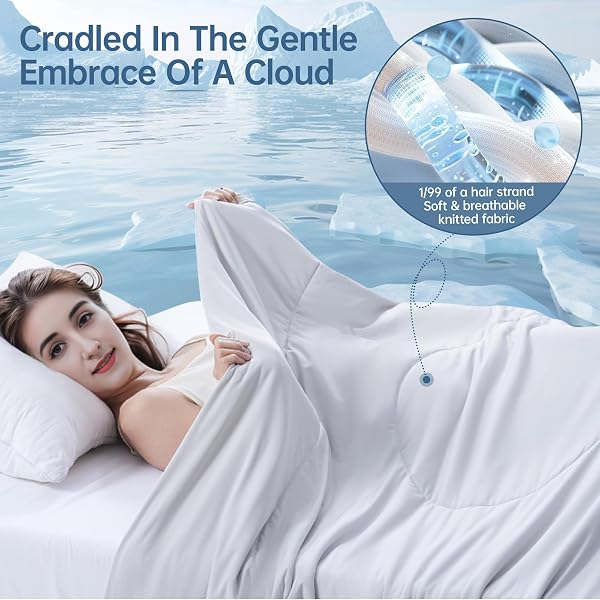 OTTEROASIS COOLING COMFORTER OVERSIZED KING FOR HOT SLEEPERS, 108″X90″ SUMMER COOLING BLANKET FOR NIGHT SWEATS, SILK SOFT LIGHTWEIGHT BREATHABLE ALL-SEASON GREY COOLING QUILT BLANKET