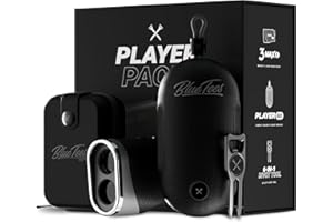 Blue Tees Golf Player Pack GO E Bundle - Series 3 Max E Rangefinder with Premium Case, The Player GO GPS Equipped Magnetic Sp