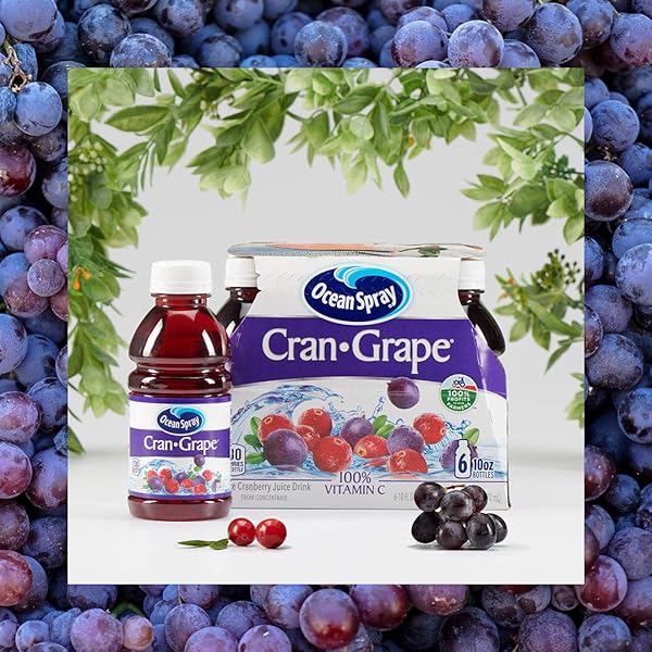 OCEAN SPRAY CRAN-GRAPE JUICE DRINK, 10 OUNCE BOTTLE (PACK OF 6)