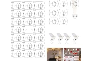 Ainiv 3-Packs Indoor Mini Light Clips, Damage Free Hanging Christmas String Light Hooks with Adhesive Strips, Clear Wall Clips for Hanging Lights Xmas Decor and Cables, 60 Clear Clips and 60 Strips