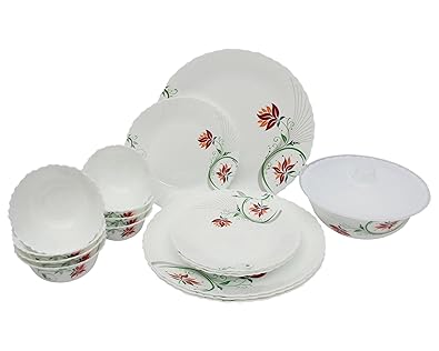 Larah Alice 18 Pcs Opalware Dinner Set (White)