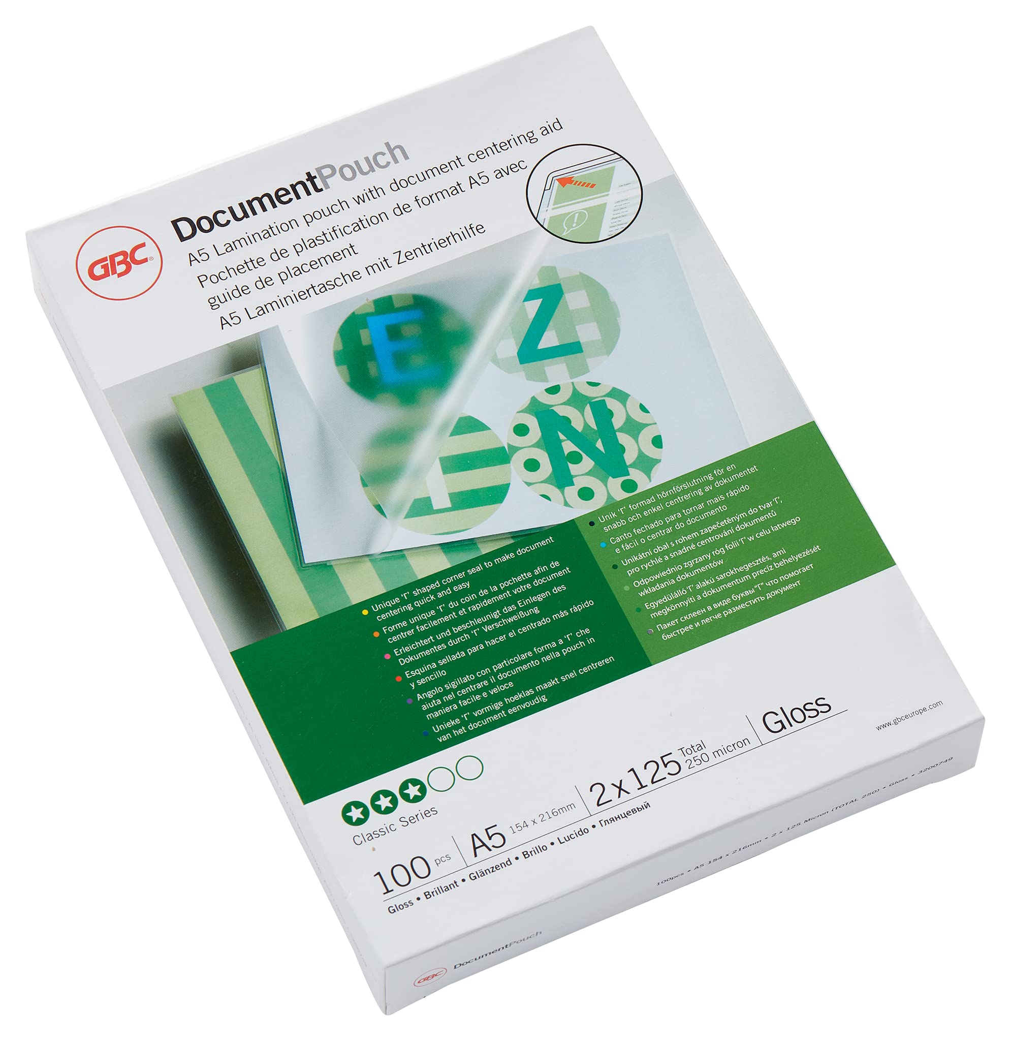 GBC Laminating Pouches Premium Quality 250 micron A5 (Pack of 100)