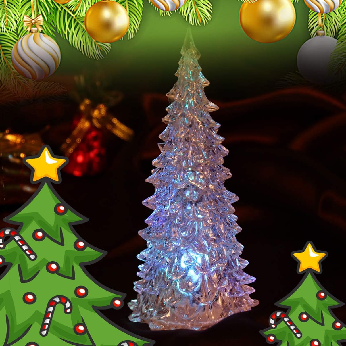 Beaupretty 3pcs Lighted Christmas Tree Figurine Color Changing LED