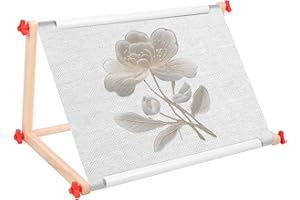 Tzgsonp Embroidery Table Stand, Hands Free Cross Stitch Table Stand, Wooden Embroidery Hoop Holder Stand for Table Top Cross 