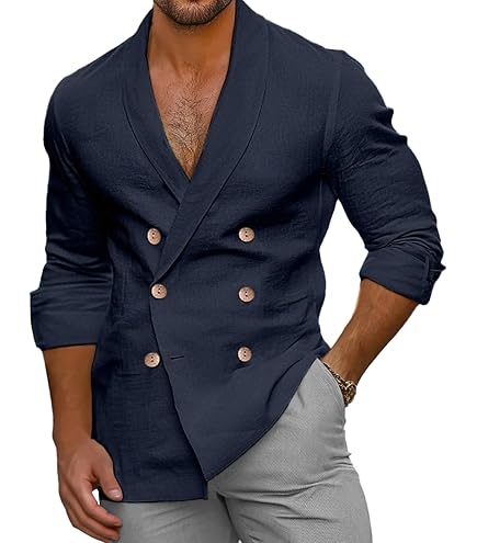Amazon.com: Mens Double-Breasted Shirts Short Sleeve Button Down