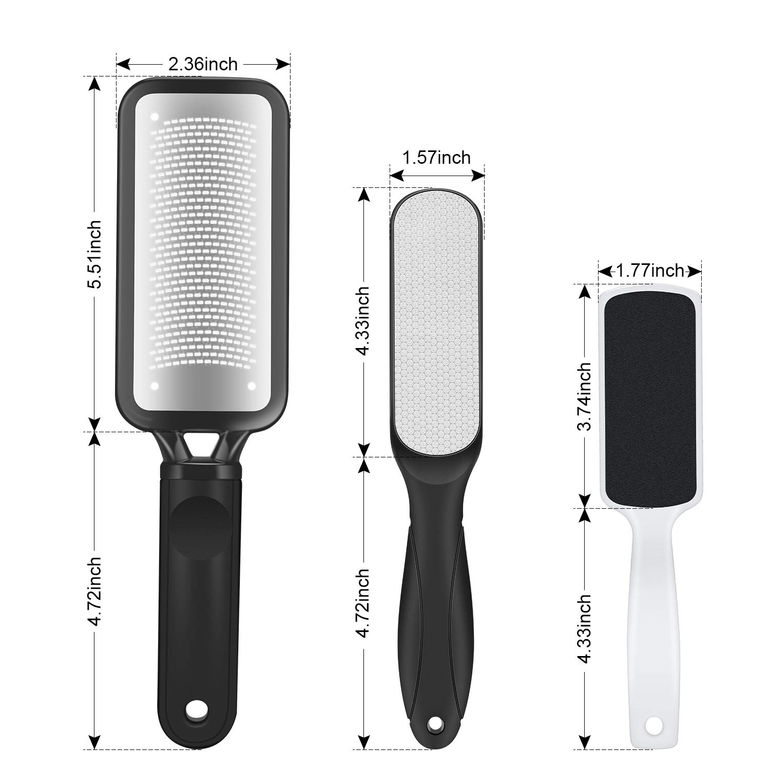 Foot File Callus Remover 3 Pack Professional Pedicure Tools Stainless Steel Foot Rasp Dual Sided Foot File For Feet To Remove Hard Skin, Foot Scrub Care Tool : Beauty