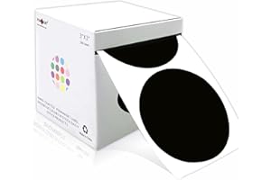 PARLAIM 3 Inch Round Permanent Adhesive Color Cod Dot Stickers,500 per Dispenser Box Roll dots Label Inventory Circle Stickers (Black)