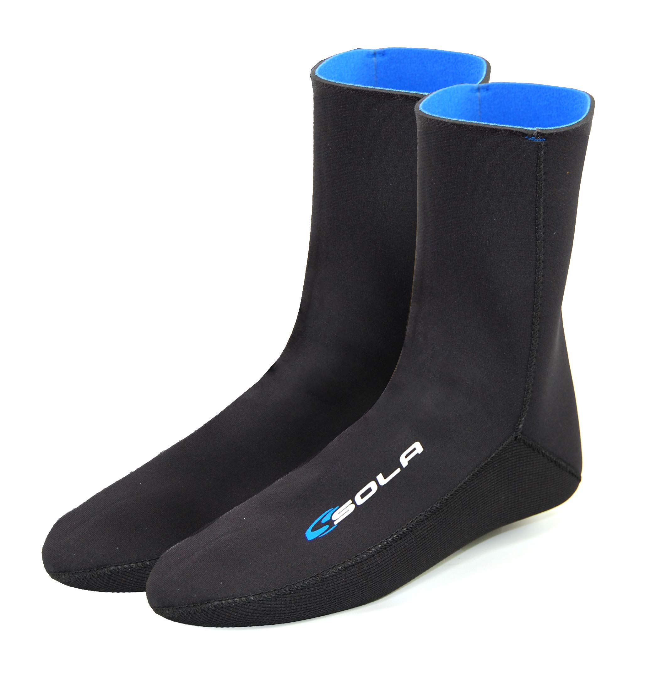Sola Men's 2mm Blindstitched Sock, Black/Blue, XLG, A1210-XLG-00
