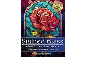 STAINED GLASS Adult Coloring Book : 100 Relaxing New Images: 100 Stunning Stress Relief Patterns, Mandalas, Animals, Flowers, & Designs