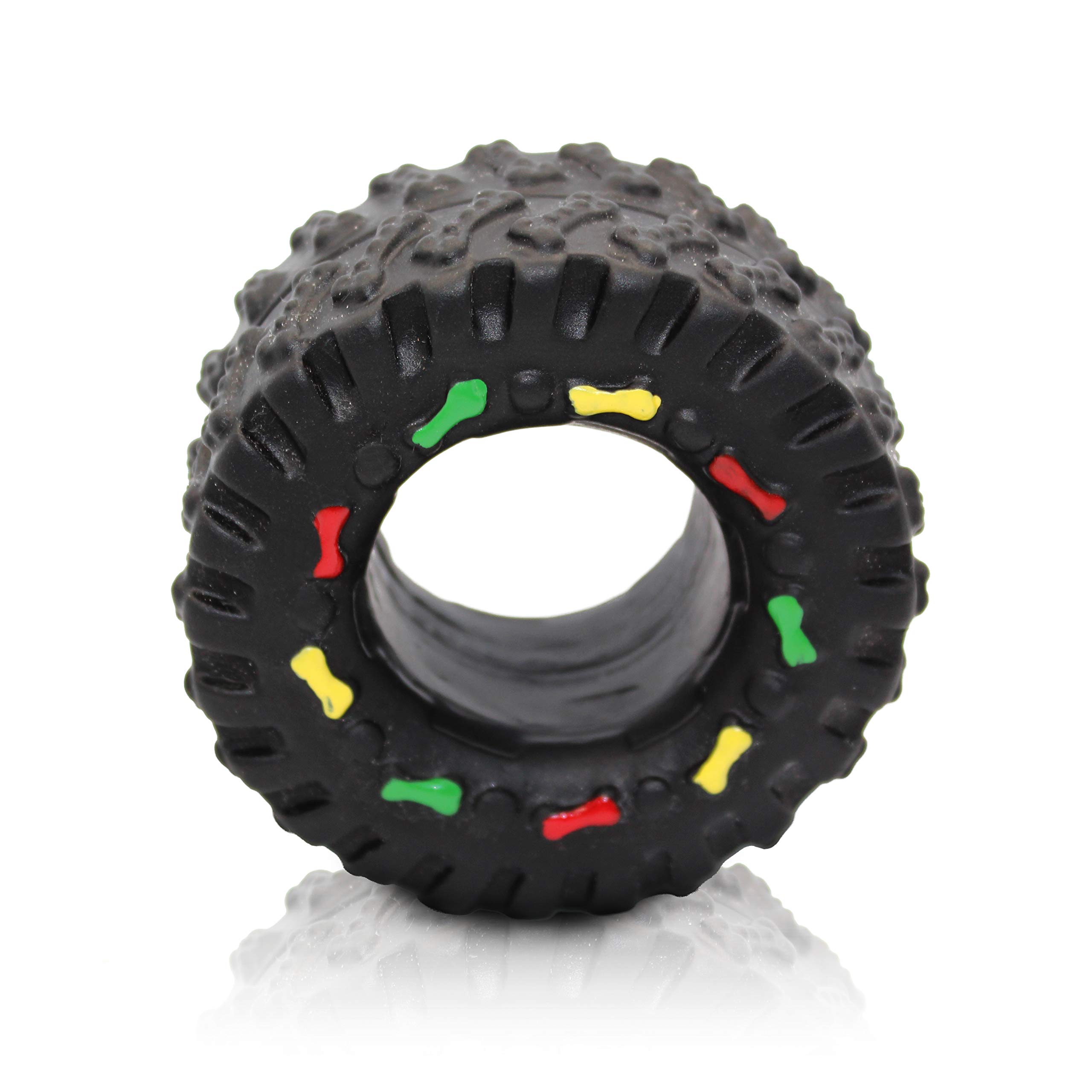 Giochi per cani in Gomma a Forma di Pneumatico | Giocattolo da Masticare per Cani Super Resistente con Suono | Interattivo Indistruttibile con Fischio