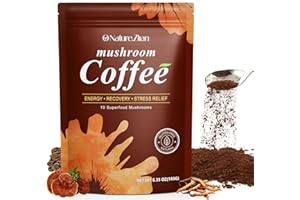 BXRUIAGN Mushroom Coffee Organic, Premium Instant Coffee, Everyday Dose Premium Adaptogenic Mushroom coffee, 10 Mush-rooms for Better Focus, Energy, Digestion, Skin, and Immunity (1 pcs)