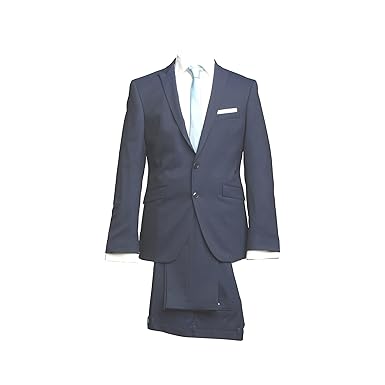 Barutti Anzug Sakko Stanford Hose Santo Dunkelblau Uni Spitzfasson Slim Fit Extra Schmal Seitenschlitze Schurwolle Mischgeweb