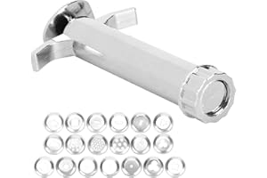 JIZLAN 1 Set Silver Clay Extruder, Multifunction Mud Extruder Sculpture Tool Modeling with 19Pcs Tip Molds for Clay Craft Mixers Presses