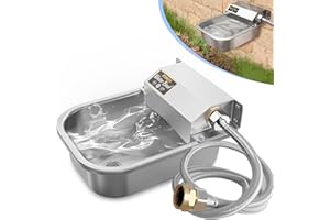 PETSOLON Automatic Water Dispenser for Dogs, 3L /101 oz 304 Stainless Steel Dog Water Feeder, Auto-Fill Large Waterer for Pets & Livestock, Outdoor Dog Water Bowl, Wide Mouth, Anti-tip, Easy to Clean