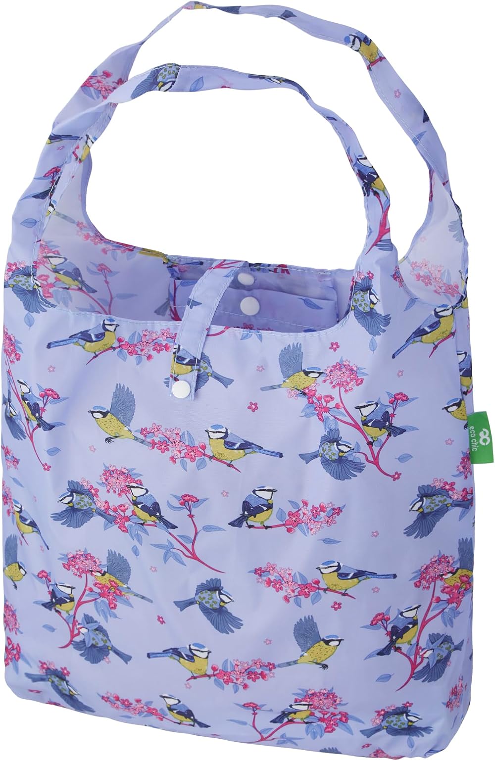 ECO CHIC Lightweight Foldable Reusable Shopping Bag Blue Lilac 12L 15kg