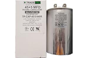 TradePro 45+5 MFD 440 Volt Round Capacitor TP-CAP-45/5/440R