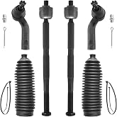 ASTARPRO - Front 6pc Tie Rods Kit for 2012-2018 Ford Focus 2013-2019 Escape | 13-18 C-Max, 14-18 Transit Connect, 4 Inner Outer Tie Rods 2 Boots 2013 2014 2015 2016 2017 2018 Replacement