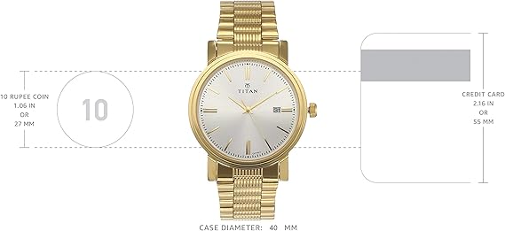 Amazon Com Titan Men S Golden Watch 1712ym02 Watches